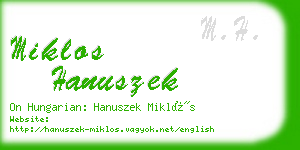 miklos hanuszek business card